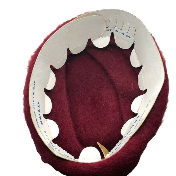 Retro Hat Felted Fur Christine Original Park Ave New York Fur Berry Red 1950s